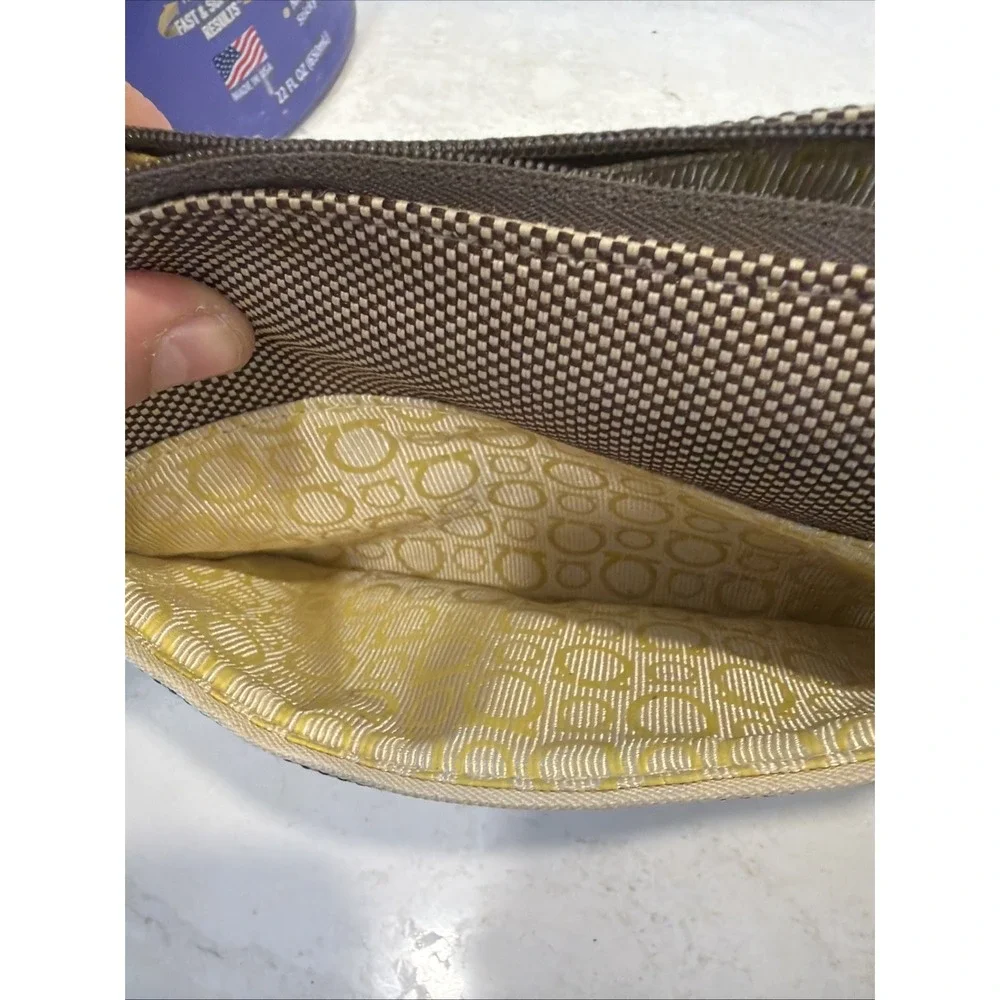 Salvatore Ferragamo Brown Canvas Clutch/Pouch/cosmetic/Toiletries Bag